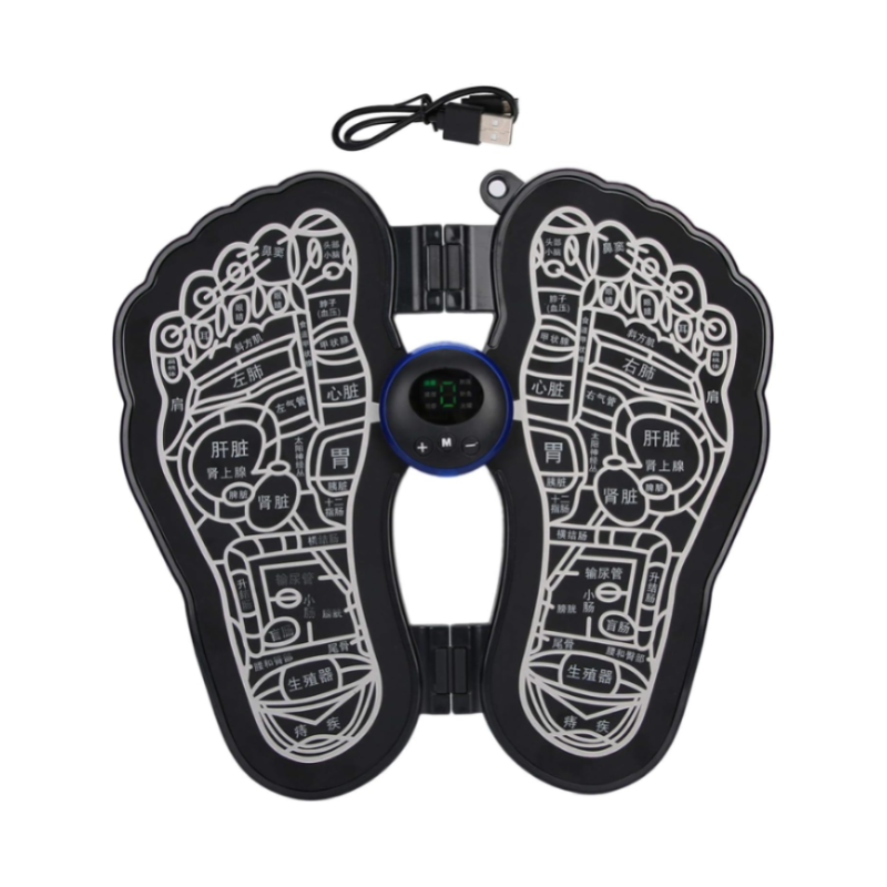 Ems Rechargeable/Wireless Foldable Foot Massager Mat With Muscle Stimulator 6 Modes, Muscle Pain Relief Physiotherapy Foot Massage Pad, Foot Massage For Improving Blood Circulation