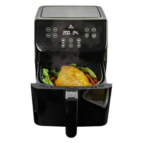 Evvoli Air Fryer 5.5L with LED Digital Touch Screen & 8 Preset Programs 1700W EVKA-AF5508B