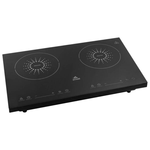 Evvoli Induction Hob 2 Burner Soft Touch Control With 9 Stage Power Setting 3500W Ih201B