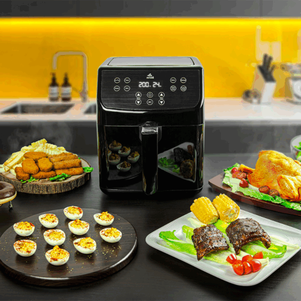 Evvoli Air Fryer 5.5L with LED Digital Touch Screen & 8 Preset Programs 1700W EVKA-AF5508B