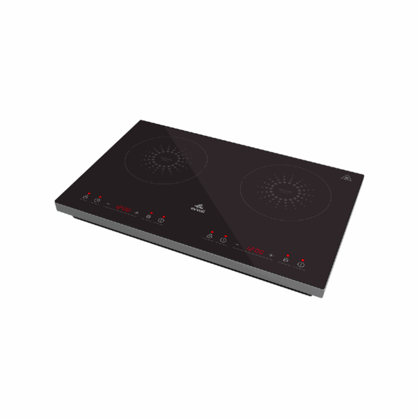Evvoli Induction Hob 2 Burner Soft Touch Control With 9 Stage Power Setting 3500W Ih201B