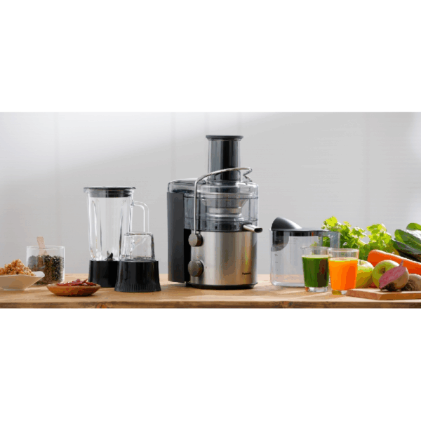 Panasonic Large Capacity Juicer 2L With Full Metal Spinner, Blender Mug &Amp; Dry Mill Mj-Cb800Stn