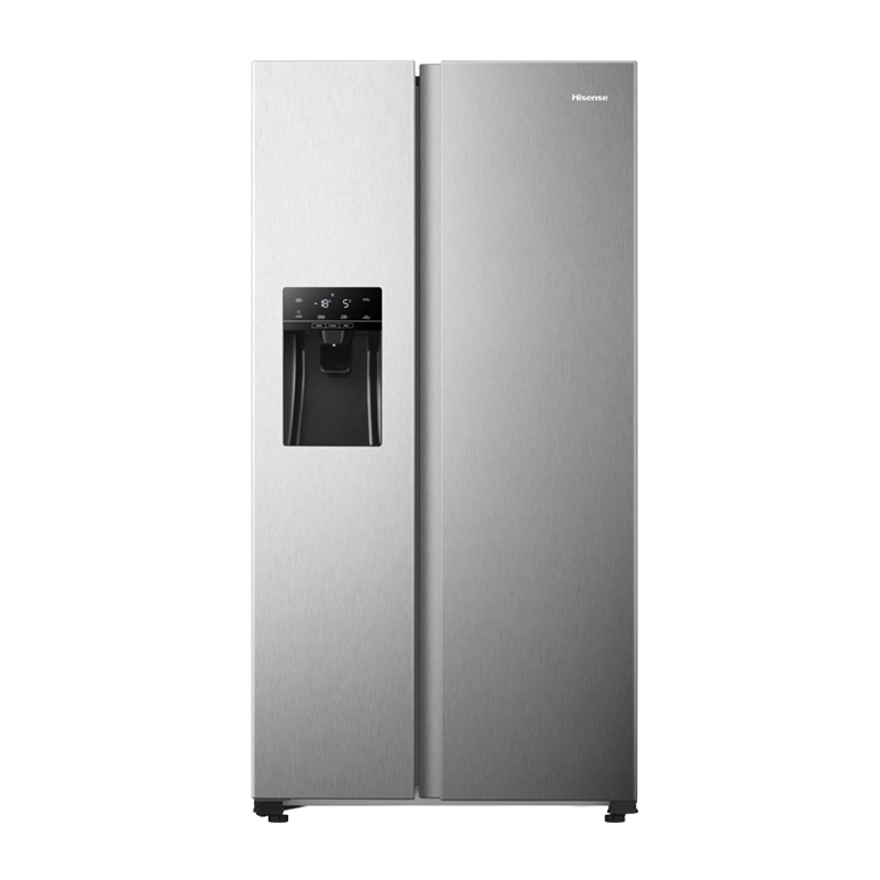 Hisense Refrigerator 474L Side By Side Door, Water Dispenser, Ice Maker, No Frost, Multi Airflow, Touch Electronic Control, Led Lighting, Water Tank, Super Freeze, Stainless Steel H690Ss-Idl