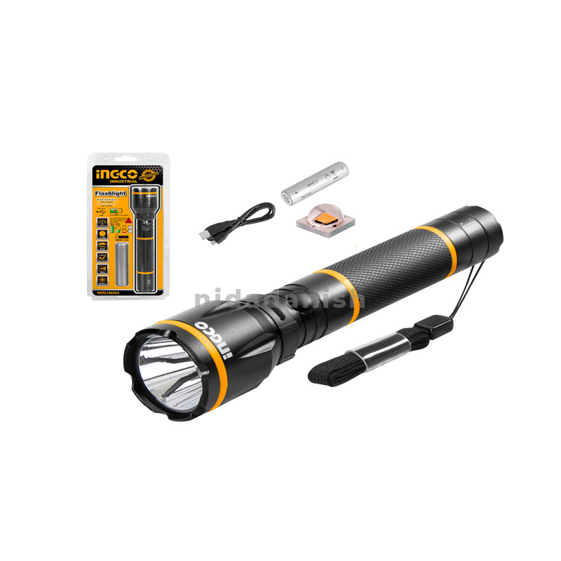 Ingco Torch Aluminum Alloy Rechargeable 400 Lumens Hcfl186503