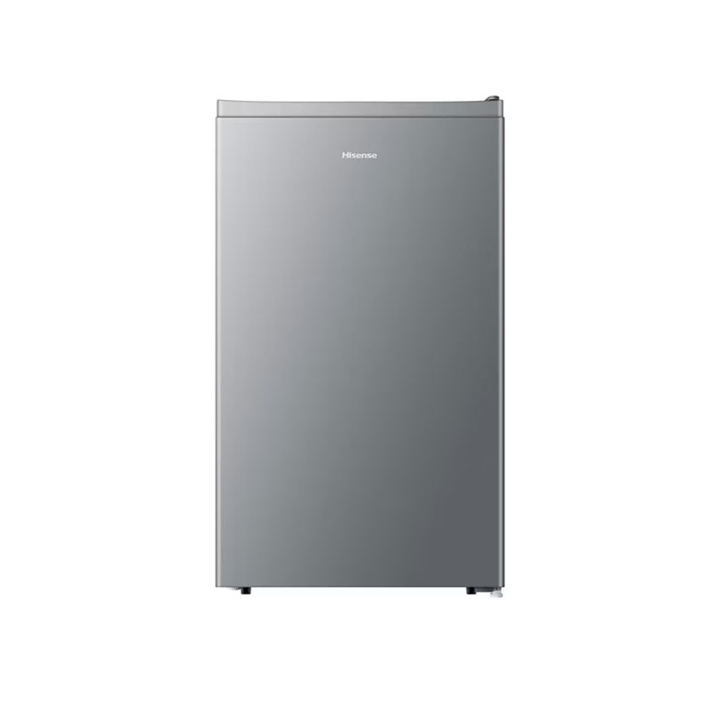 Hisense Refrigerator 90L Single Door, Separate Chiller, Removeable Glass Shelves, Low Noise, Energy Saving, Tempered Glass, Reversible Door, Sealed Crisper, Titanium Silver H125Rts