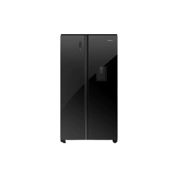 Hisense Refrigerator 504L Side By Side A+ Energy Efficiency Class, Multi Air Flow System, Exterior Led Digital Display With Touch Control Black Rs518N4Wbf