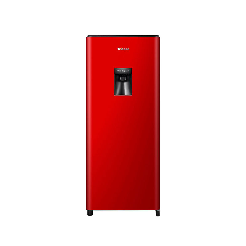 Hisense Refrigerator 177L Single Door, Water Dispenser, Chiller Zone, Anti Bacteria Door Seal, Recessed Handle, Red H235Rre-Wd