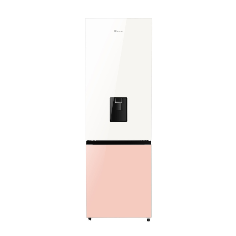 Hisense Refrigerator 350L Bottom Freezer A+ Energy Efficiency Class, Non Plumbed Water Dispenser, Reversible Door White &Amp; Pink H450Bdp-Wd