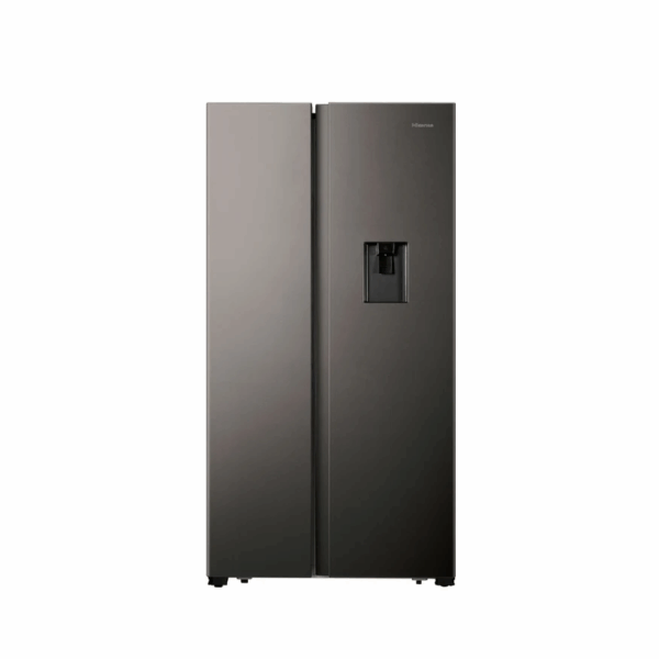 Hisense Refrigerator 508L Side By Side Door With Water Dispenser, No-Frost, Titanium Inox H670Sit-Wd