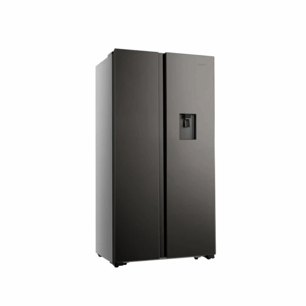 Hisense Refrigerator 508L Side By Side Door With Water Dispenser, No-Frost, Titanium Inox H670Sit-Wd