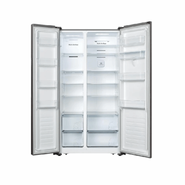 Hisense Refrigerator 508L Side By Side Door With Water Dispenser, No-Frost, Titanium Inox H670Sit-Wd