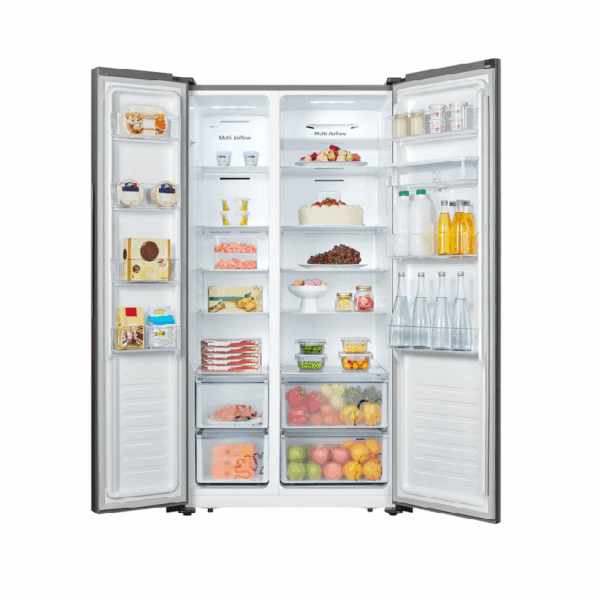 Hisense Refrigerator 508L Side By Side Door, With Water Dispenser, No-Frost, White &Amp; White H670Sdw-Wd