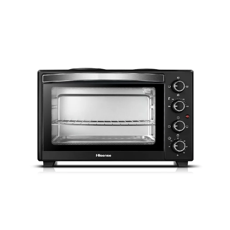 Hisense Mini Electric Oven &Amp; Hotplate 28L With 2 Plates, Knob Control, Max Temp 230° Black H28Tobkpkl16