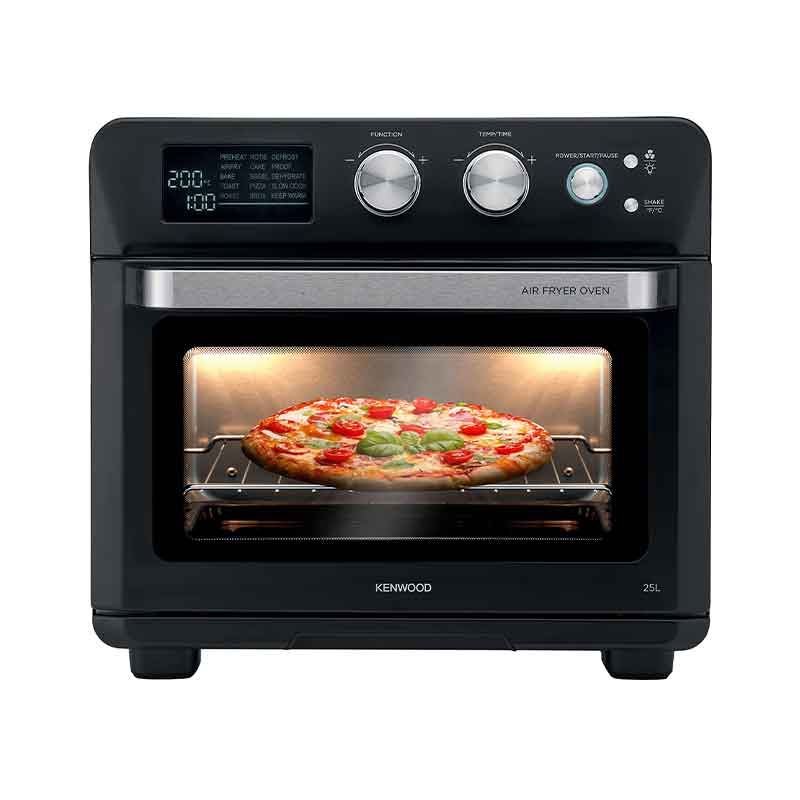 Kenwood Toaster Oven + Air Fryer 2-in-1 25L - Oven Toaster Grill with Large Capacity Rotisserie Function for Frying Roasting Grilling Broiling Baking Browning Defrosting Heating MOA25.600BK