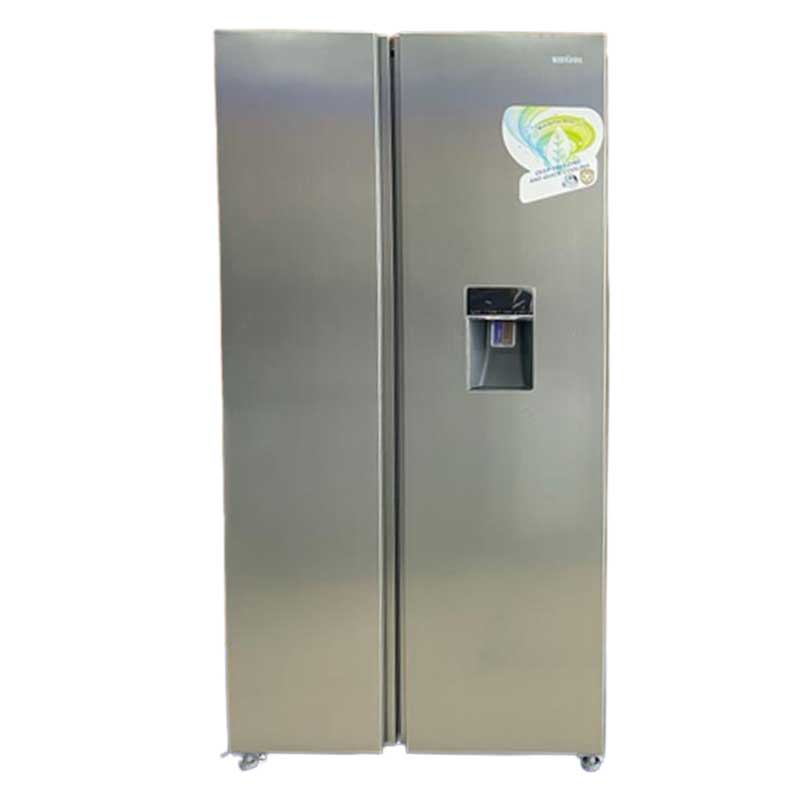 Bruhm Refrigerator 516L With Water Dispenser Side By Side Doors Silver Bfx-529En