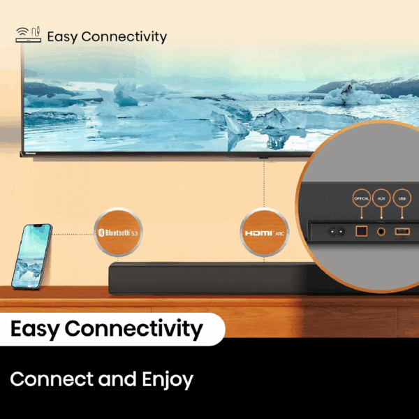 Hisense Sound Bar 5.1Ch 540W with 6.5" Wireless Subwoofer, Dolby Digital Plus, Bluetooth 5.3, EzPlay, Roku TV Ready, DTS: X HS5100