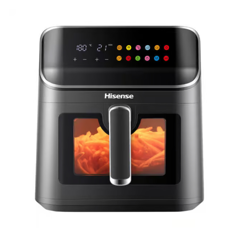 Hisense 8L Air Fryer - Visible Basket, 360° Circulation, Colorful Touch Panel, 10 Preset Menus, H06Afbs2S3.