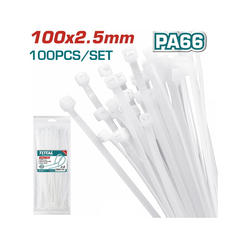 Total Cable Ties 100mm White THTCT1001