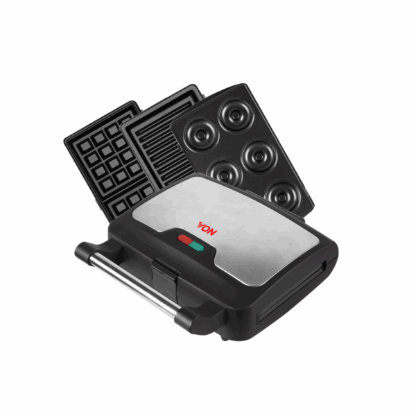 Von Sandwich Maker 760W 4In1 Sandwich, Grill, Waffle &Amp; Donut, High Quality Non-Stick Plates, Auto Temperature Control Vssp 8A Mcx