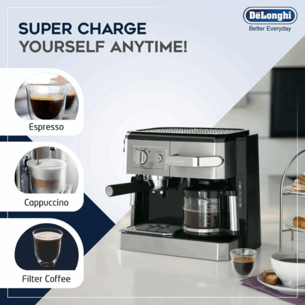 Delonghi Combi Coffee Maker 1750W Combi Espresso &Amp; Filter Coffee Maker Bco420