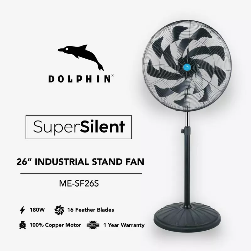 Dolphin Industrial Stand Fan 26" Super Silent ME-SF26F