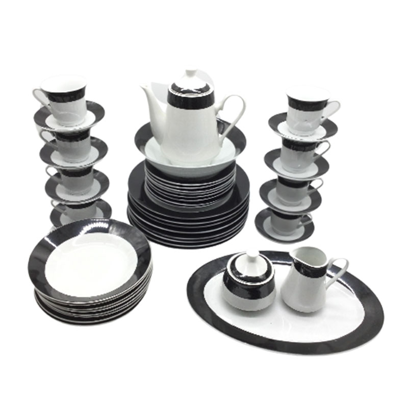 Nadstar Dinner Set 47pcs Porcelain Black RSPD001