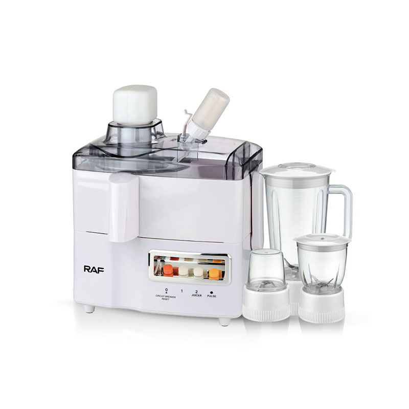 Raf Food Processor 4In1 400W 1.5L Multifunctional Plastic Jar Juicer, Blender, Chopper, Grinder With Full Copper Motor, Low Noise, Smooth Operation R.2819