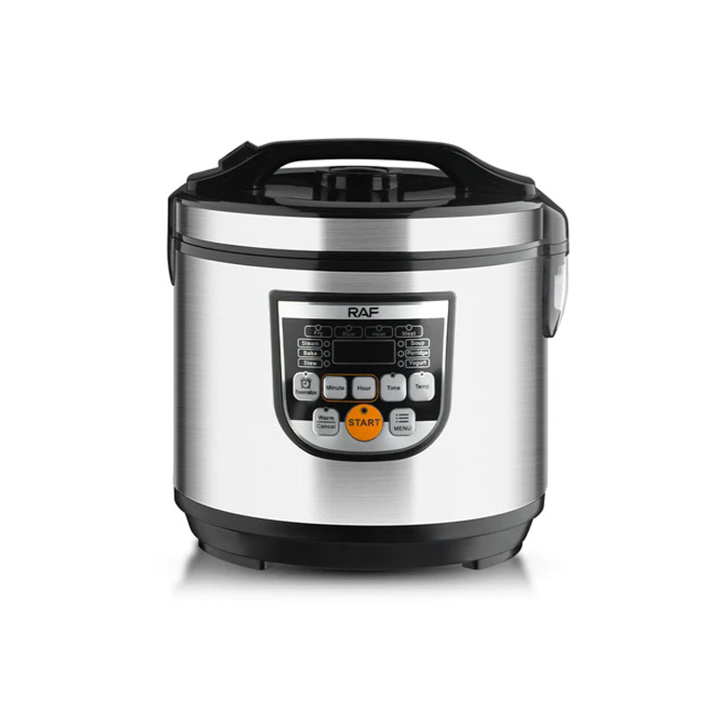 Raf Rice Cooker 5L 900W, Multi Function Menu, Constant Temperature, 24 Hour Timer, Fry, Heat, Steam, Bake &Amp; Stew R.178