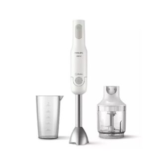 Philips Hand Blender 650W, 1 Compact Chopper Accessory, ProMix Blending Technology 0.5L, 3 Pin With Metal Bar, White, HR2535