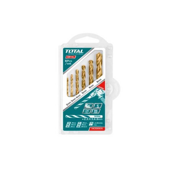 Total Drill Bit Set Hss Twist 6Pcs Tacsd0605