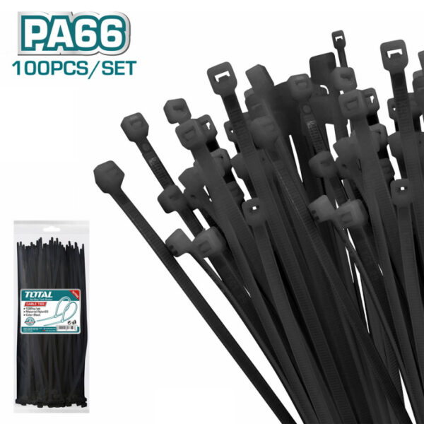Total Cable Ties 450 X 7.6Mm Black Thtctb45076 (100Pcs Set)