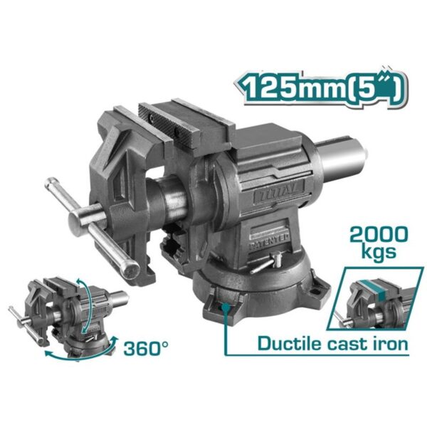 Total Bench Vise Multi Purpose Vice 5&Quot;/125 Mm Thtmf6156