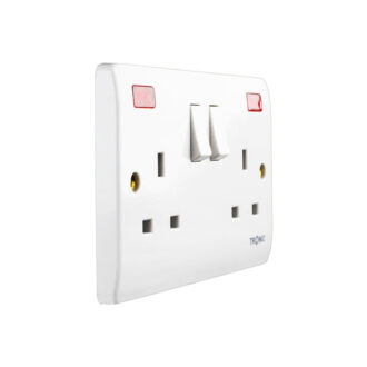 Tronic Twin Switch Socket With Neon Standard