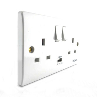 Tronic Twin Switch Socket With Usb