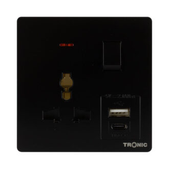 Tronic Universal Single Switch Socket With Usb + Type C