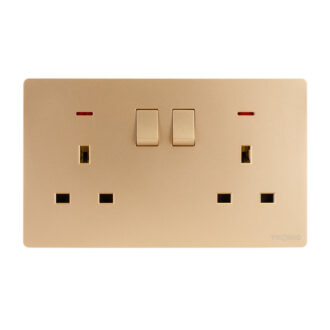 Tronic Twin Switch Socket With Neon