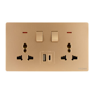 Tronic Universal Switch Socket Twin With Usb + Type C