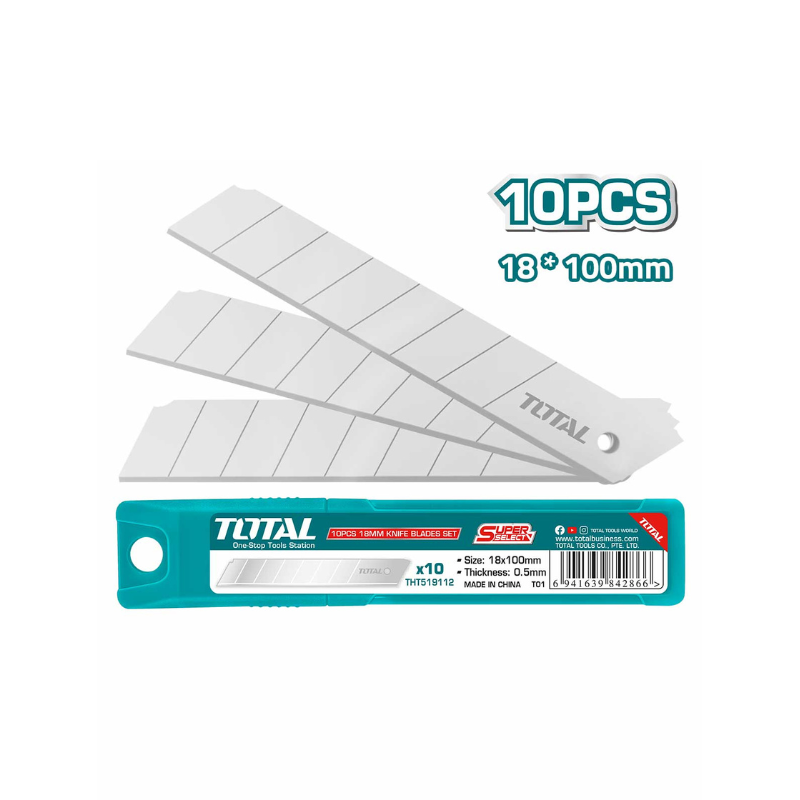 Total Knife Blade Set 18x100mm Pack of 10 THT519112