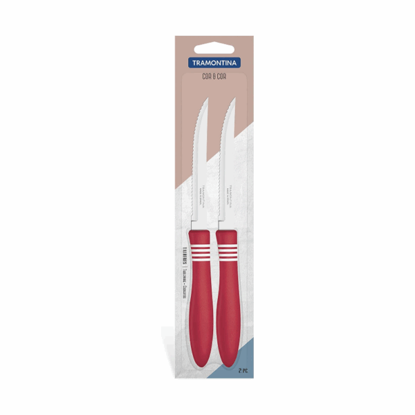 Tramontina Steak Knives Cor & Cor 2pcs Set Red 23450/275