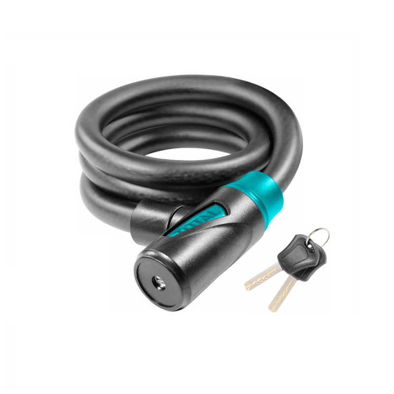 Total Padlocks Bicycle Lock 10X1000Mm With Lock Frame, Can Be Rolled Up For Easy Storage With 2Pcs Iron Keys Tbk11010
