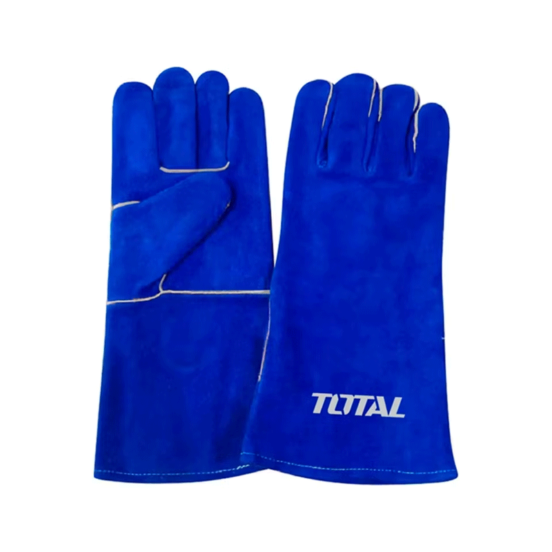 Total Welding Leather Gloves 14&Quot; With Kevlar Fire Line Sewing, Back To Cloth Edge, Royal Blue Tsp15014