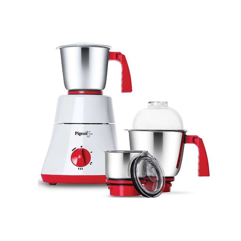 Pigeon Mixer Grinder 550W Abs 10500Rpm With 3 Stainless Steel Jars For Dry Grinding &Amp; Wet Grinding Classic Pro