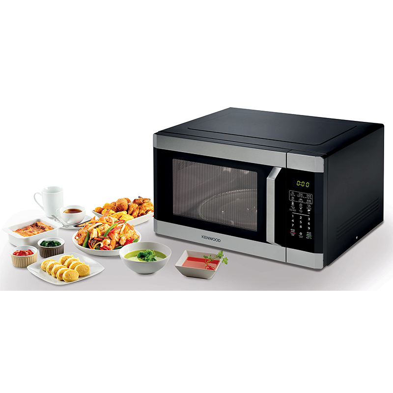 Kenwood 42L Microwave Oven with Grill Digital Display 5 Power Levels Defrost Function Stainless Steel Auto Menu 99 Minutes Timer Clock Function 1100W MWM42.000BK