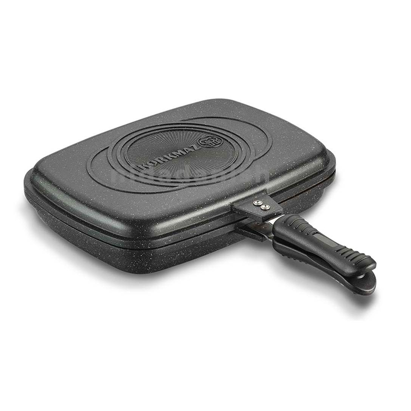 Korkmaz Duplo Douple Alu Grill Frypan 34X25X8Cm - Black A1469
