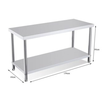 Generic Commercial Working Table 1.5m Stainless Steel