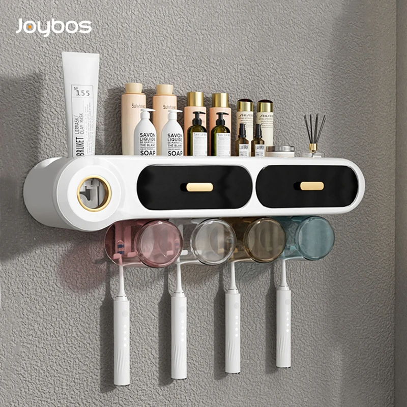 Generic Toothbrush Holder Set Toothbrush Storage Rack Automatic Toothpaste Squeezer Dispenser All-In-One Bathroom Accessories