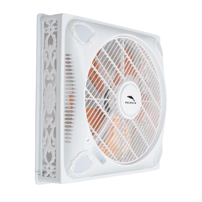 Dolphin Surface Ceiling Fan 18'' 100W 60x60 3 Speeds 4 LED Lights 6HR Timer ME-1825