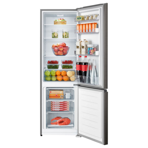 Hisense Refrigerator 264L Bottom Freezer, Double Doors, Titanium Silver H350Bts