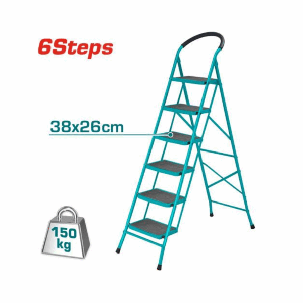 Total Steel Ladder 6 Steps 380X260Mm Max Load 150Kg Thlad09061