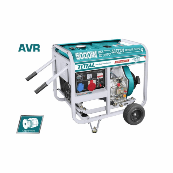 Total Diesel Generator, Three Phase 5kW 380V with 15L Fuel Tank, Air Cooling System TP450003